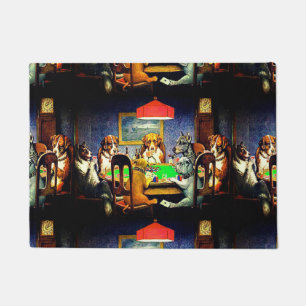 Paillasson Chiens jouant au poker un ami dans le besoin