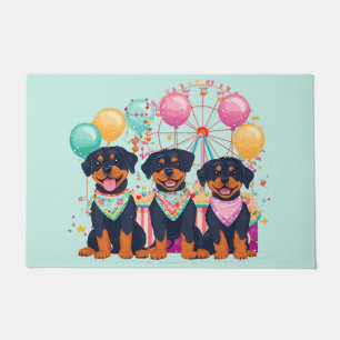 Paillasson Chiens Rottweiler À Un Carnaval