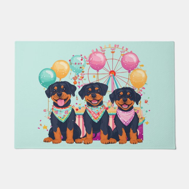 Paillasson Chiens Rottweiler À Un Carnaval (Devant)