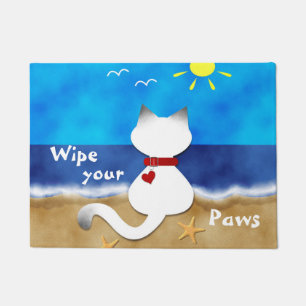 Paillasson Chiffon de thème de plage de chat siamois votre