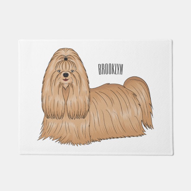 Paillasson Chih tzu long cheveux dessin de chien (Devant)