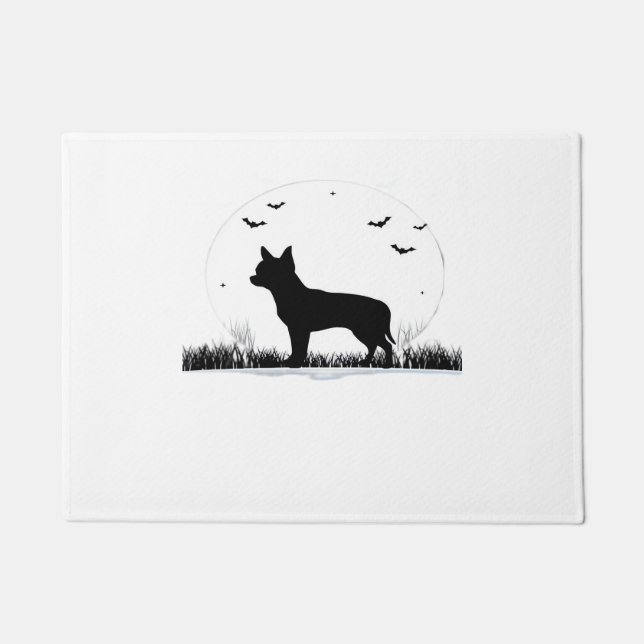 Paillasson Chihuahua Chien - Halloween Moon Silhouette Classi (Devant)