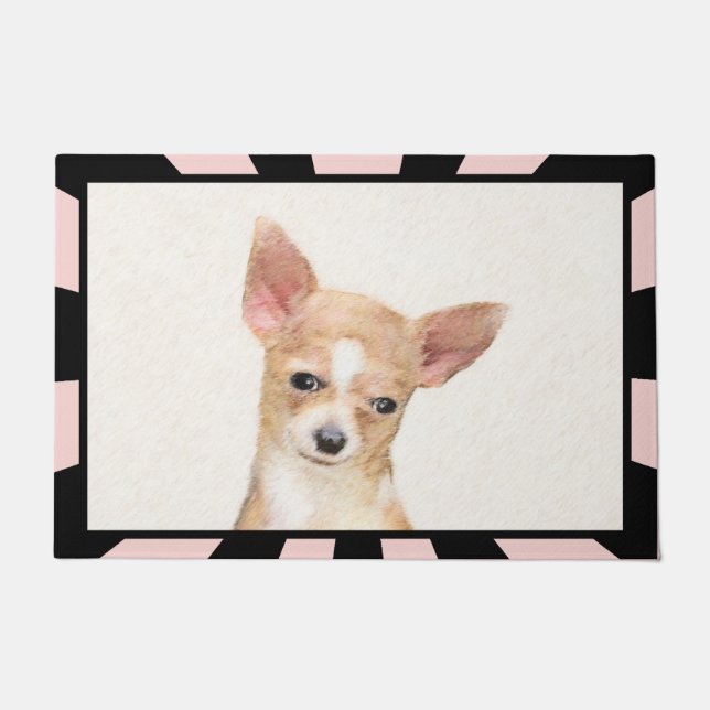 Paillasson Chihuahua Peinture - Cute Original Chien Art (Devant)