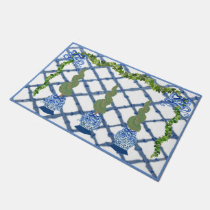 Paillasson Chinoiserie Blue Ginger Jars Porte de bienvenue