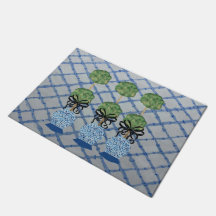 Chinoiserie Blue Ginger Jars Porte de bienvenue