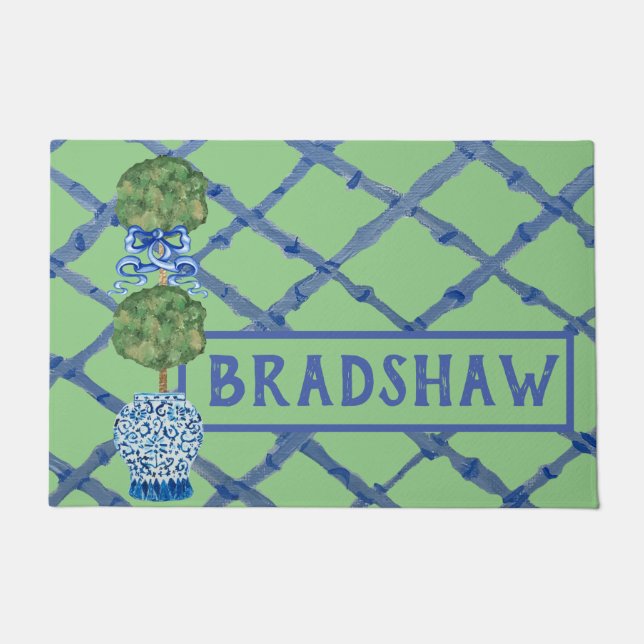 Paillasson Chinoiserie Ginger Jars Jar Topiary Doormat (Devant)