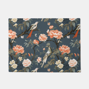 Paillasson Chinoiserie sur Denim Blue