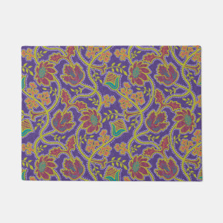 Paillasson Chintz Floral Pourpre et Chartreuse