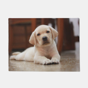 Paillasson Chiot jaune de Labrador de bébé s'étendant sur