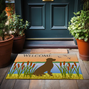 Paillasson Chocolat Labrador Bird Dog Sunset