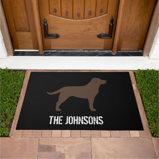 Paillasson Chocolat Labrador Retriever Silhouette Amoureux de