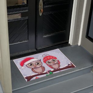 Paillasson Chouette douce à Noël