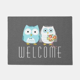 Paillasson Chouettes Mariage Couple   Cute Bride et Groom per