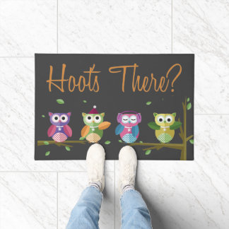 Paillasson Chouettes mignonnes Hoot's There Fall Fun Welcome