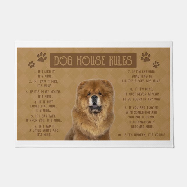 Paillasson Chow Chow Dog House Rules, If It's Brock, It’s You (Devant)