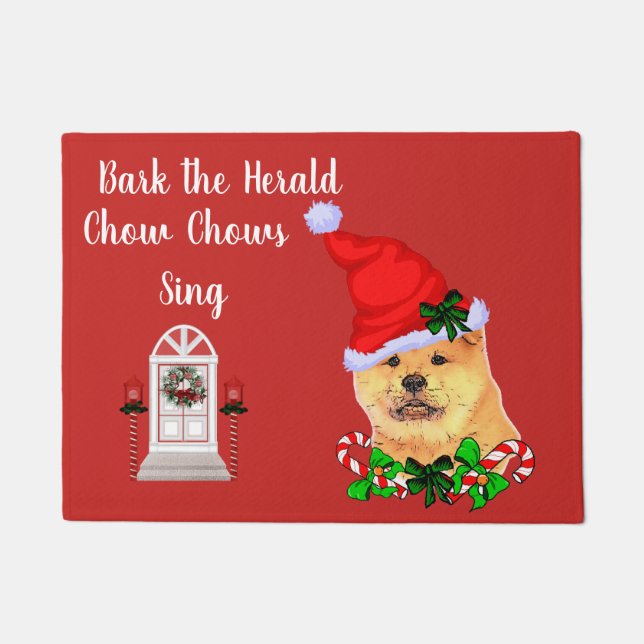 Paillasson Chow Chow Noël Porte Mat (Devant)