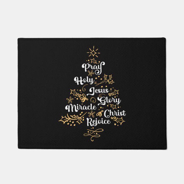 Paillasson Christian Christmas Tree Family Holiday Church (Devant)