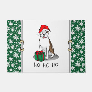 Paillasson Christmas Père Noël Pit Bull (lt brindle white 3) 