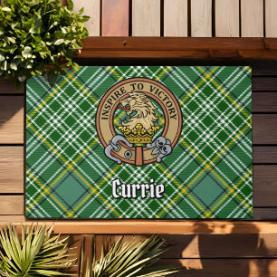 Paillasson Cimier de lion Clan Currie sur Tartan
