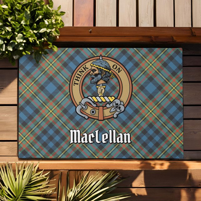 Paillasson Cimier du clan MacLellan sur tartan ancien (Créateur téléchargé)