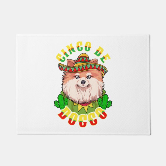 Paillasson Cinco de Doggo Funny Pomeranian (Devant)