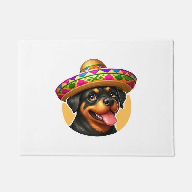 Paillasson Cinco de Mayo Dog Rottweiler Mexique (Devant)