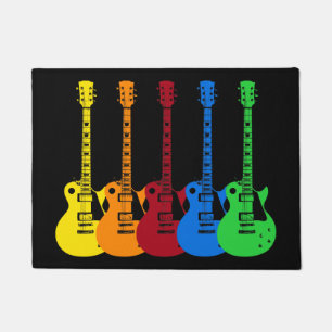 Paillasson Cinq guitares électriques colorées