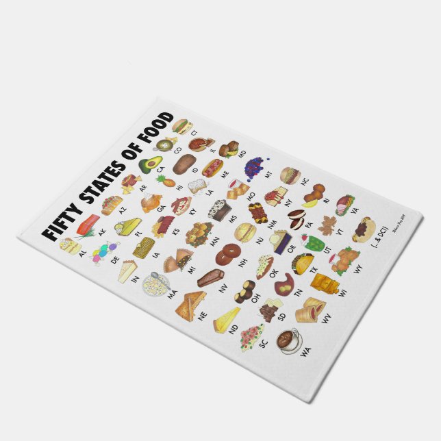 Paillasson CINQUANTE ÉTATS DE LA NOURRITURE Etats-Unis Amériq (Incliné)