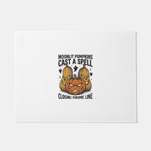 Paillasson Citation de citrouille d'Halloween Jack O Lantern