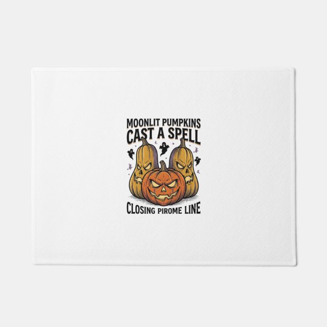 Paillasson Citation de citrouille d'Halloween Jack O Lantern  (Devant)