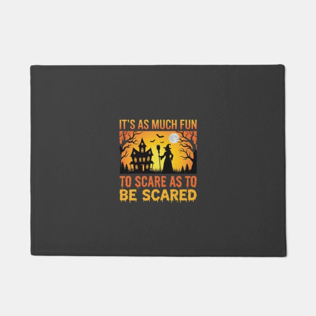 Paillasson Citation de sorcière de maison hantée Halloween (Devant)