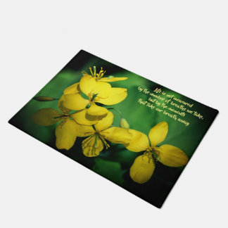 Paillasson Citation Inspirationnelle Vie Fleurs Jaunes