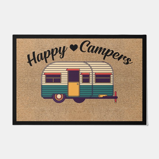 Paillasson Citations De Camping Mignonnes Rug, Campers Heureu (Devant)
