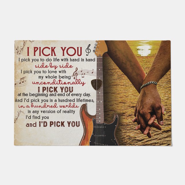 Paillasson Citations Mat Don, Je Vous Choisis Guitariste (Devant)