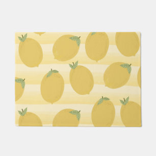 Paillasson Citrons Jaunes Été Fruit Aquarelle Amusant Clair