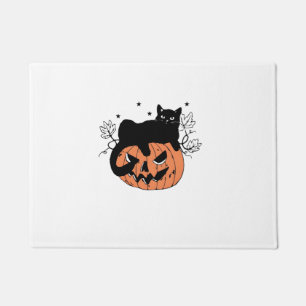 Paillasson Citrouille de chat noir