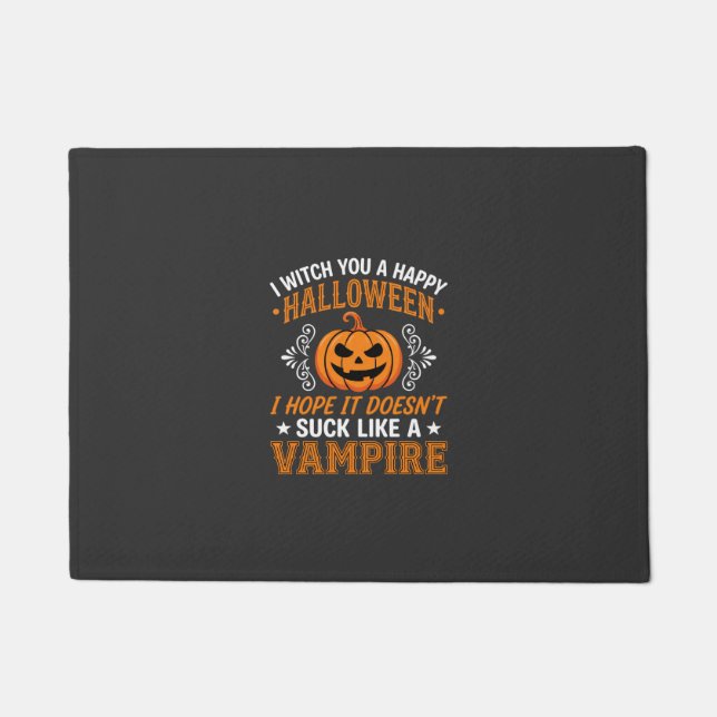 Paillasson Citrouille de vampire drôle d'Halloween (Devant)