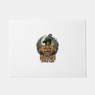 Paillasson Citrouille d'Halloween Chat Tache Brute Gravure Vi
