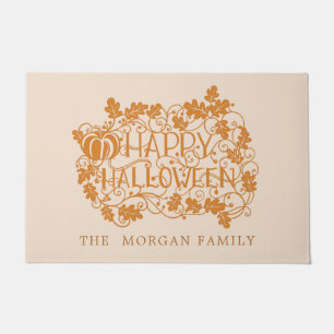 Paillasson Citrouille et vigne heureux halloween natte de fam