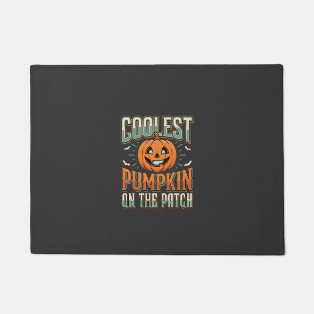 Paillasson Citrouille la plus cool sur le patch Design Hallow (Devant)