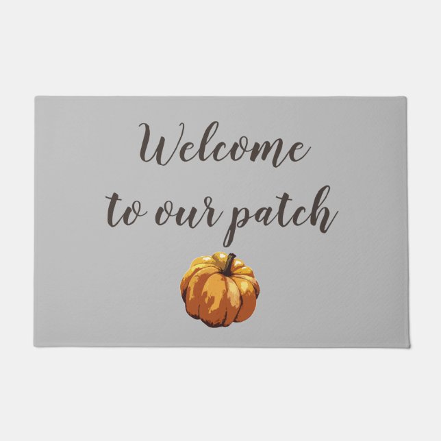 Paillasson Citrouille Patch Halloween d'automne (Devant)