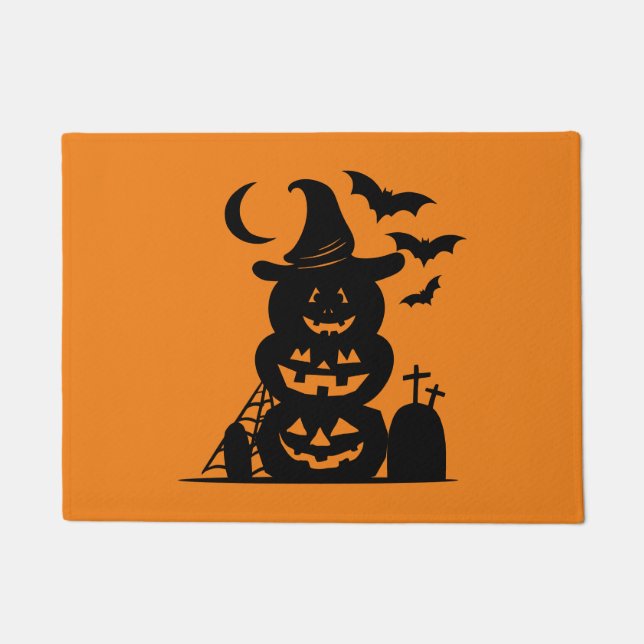 Paillasson Citrouilles empilées Halloween (Devant)