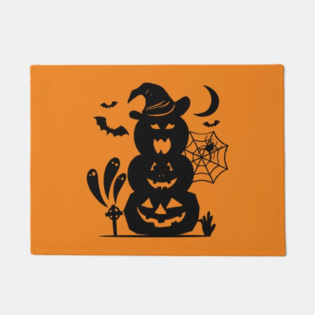 Paillasson Citrouilles empilées Halloween (Devant)