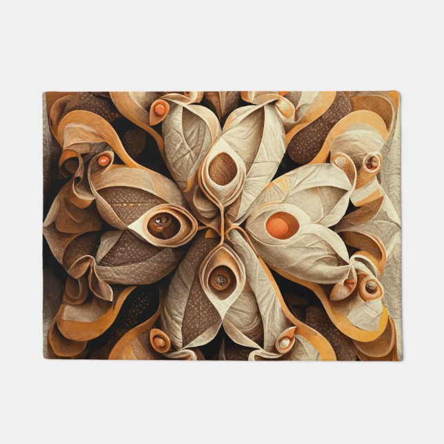 Paillasson Citrus Beige Brown Décor Plaid Motif (Devant)