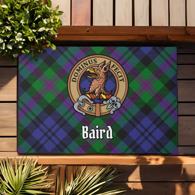 Paillasson Clan Baird Crest sur Tartan (Créateur téléchargé)