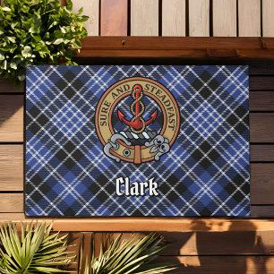 Paillasson Clan Clark Crest sur Tartan