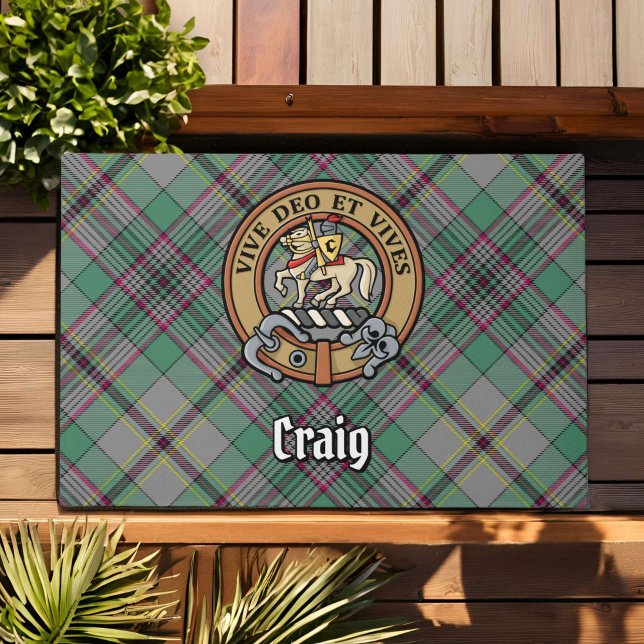Paillasson Clan Craig Crest sur Tartan (Créateur téléchargé)