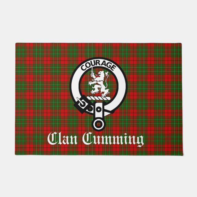 Paillasson Clan Cumming Crest Badge et Tartan (Devant)