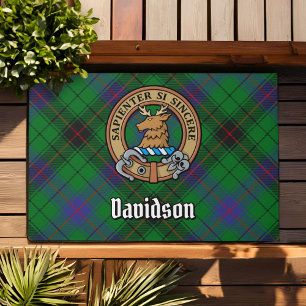 Paillasson Clan Davidson Crest sur Tartan