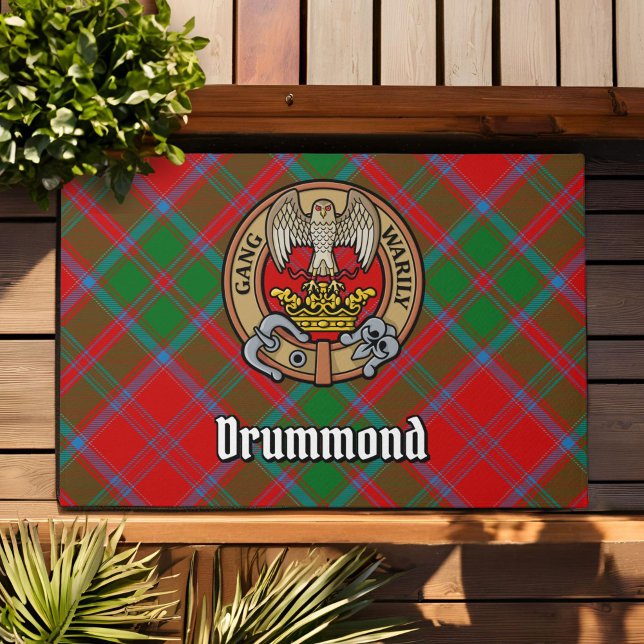 Paillasson Clan Drummond Crest sur Tartan (Créateur téléchargé)